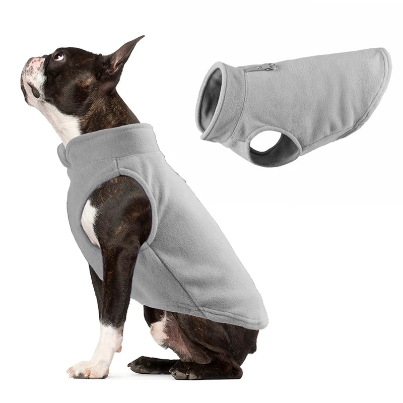 Winter fleece dog coat for French Bulldogs, Pugs, Chihuahuas, Yorkies, and small pets