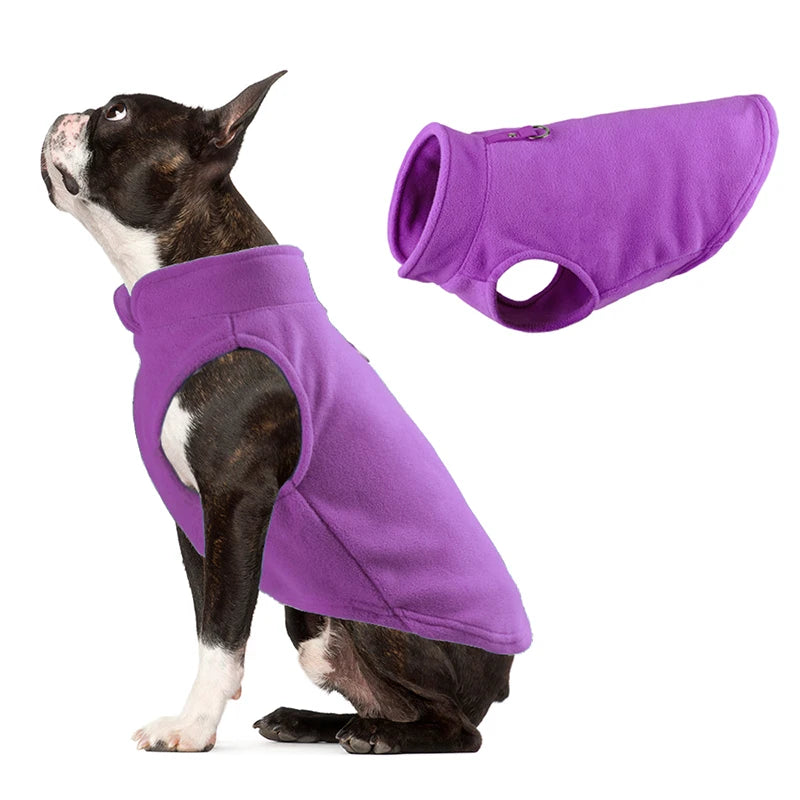 Winter fleece dog coat for French Bulldogs, Pugs, Chihuahuas, Yorkies, and small pets