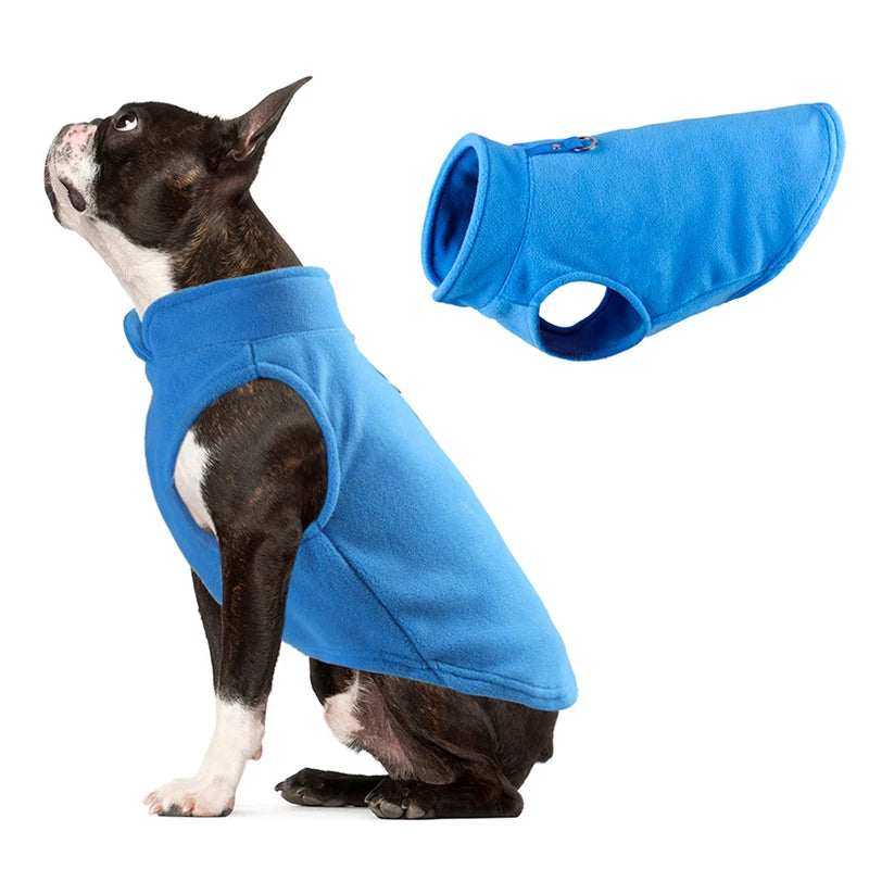 Winter fleece dog coat for French Bulldogs, Pugs, Chihuahuas, Yorkies, and small pets