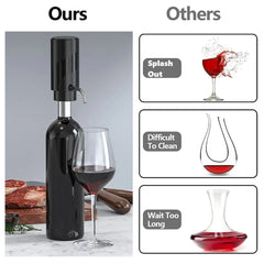 Rechargeable electric wine aerator and dispenser for automatic decanting and wine pouring