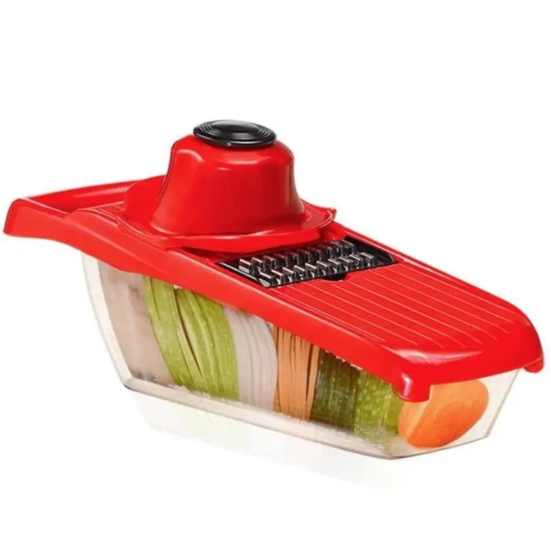 6-in-1 multifunctional vegetable slicer and cutter with steel blade for kitchen use, ideal for potatoes and carrots