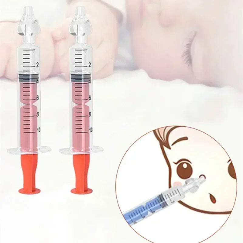 Reusable baby nasal aspirator syringe for gentle and safe nose cleaning