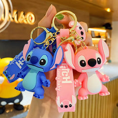 Cute Disney cartoon keychain featuring Mickey, Minnie, Lilo & Stitch for kids