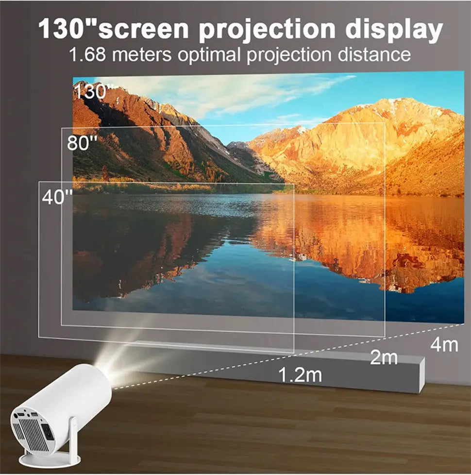 DITONG HY300 Plus HD Projector 4K 1280x720P with Android, Wifi, and LED for Home Theater, Cinema, Mini Games, and Movie Viewing