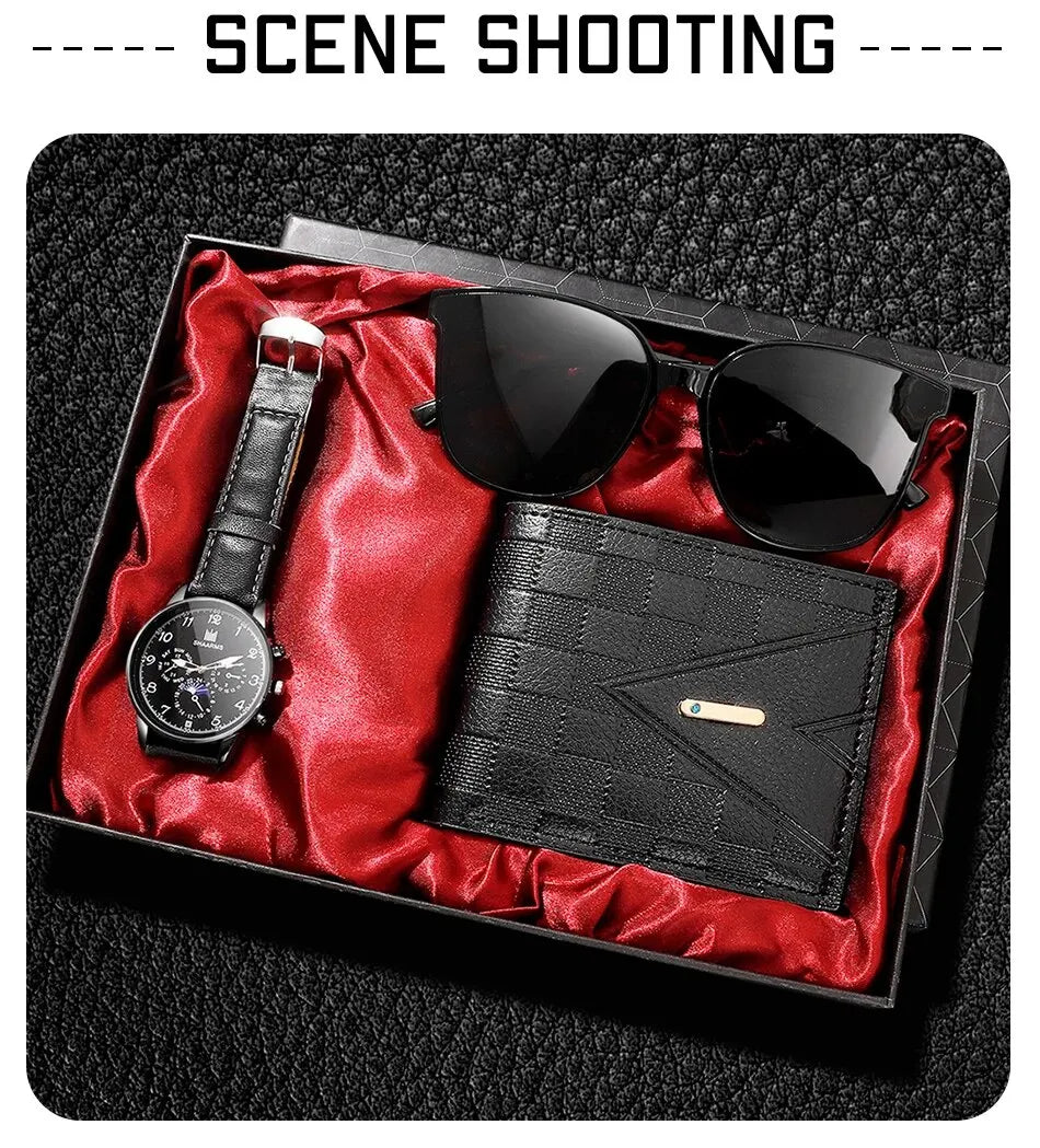 Fashion Mens Watches Wallet Glasses For Men