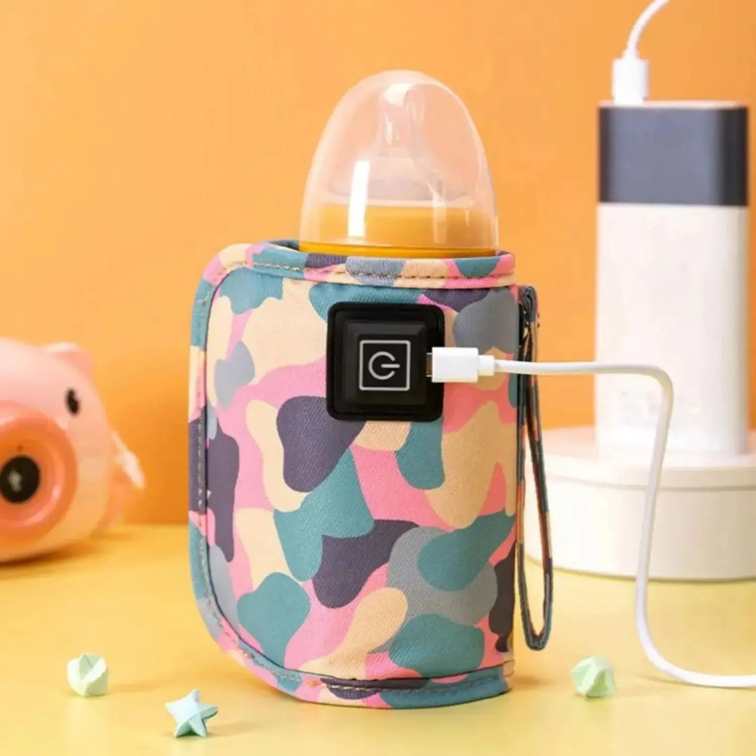 USB milk and water warmer bottle heater for travel and stroller use, insulated and safe for winter baby nursing