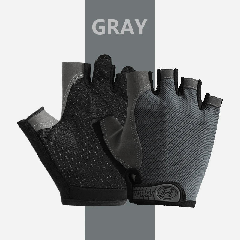 Breathable anti-slip half finger cycling and gym gloves for men and women, ideal for fitness and sports training