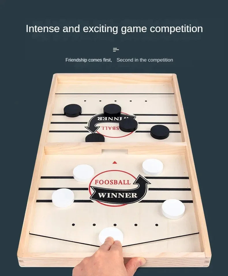 Foosball Winner Game Table with Hockey, Catapult Chess, and Fast Sling Puck Board