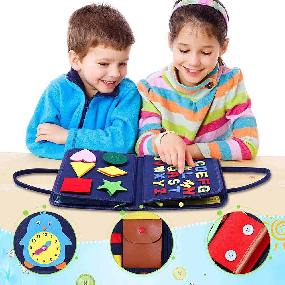 Toddler Busy Board Montessori Toy for Boys & Preschoolers, Enhances Fine Motor Skills and Sensory Learning