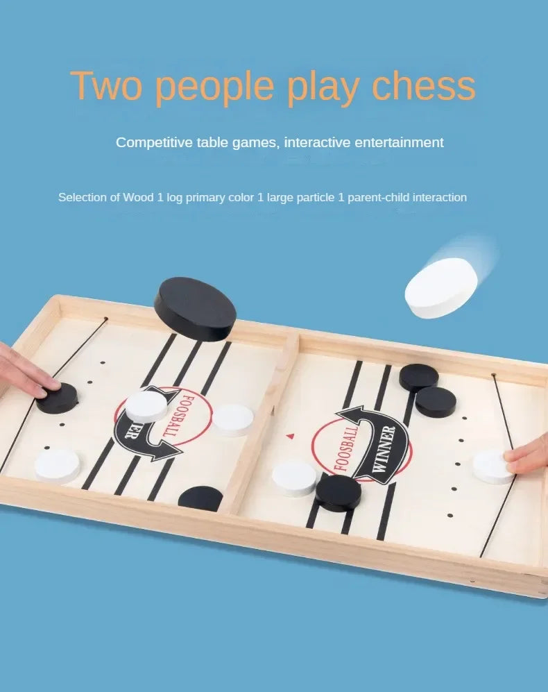 Foosball Winner Game Table with Hockey, Catapult Chess, and Fast Sling Puck Board