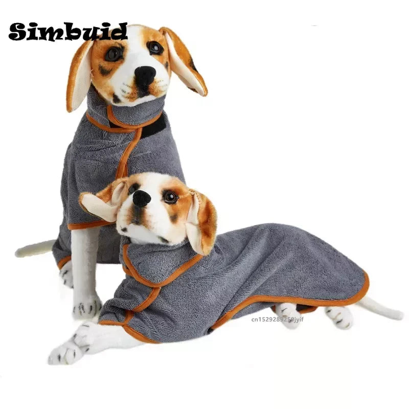 Absorbent dog bathrobe full body wrap for small and large dogs and cats, quick-drying bath towel for pets