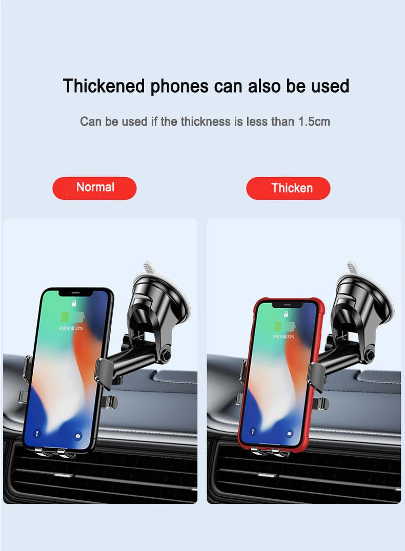 Universal Sucker Car Phone Holder with 360° rotation for smartphones from 4.0 to 7 inches