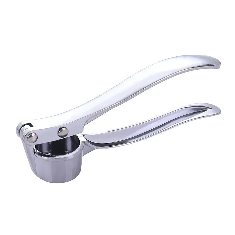 Stainless steel garlic press crusher and mincer for easy garlic grinding and manual squeezer use