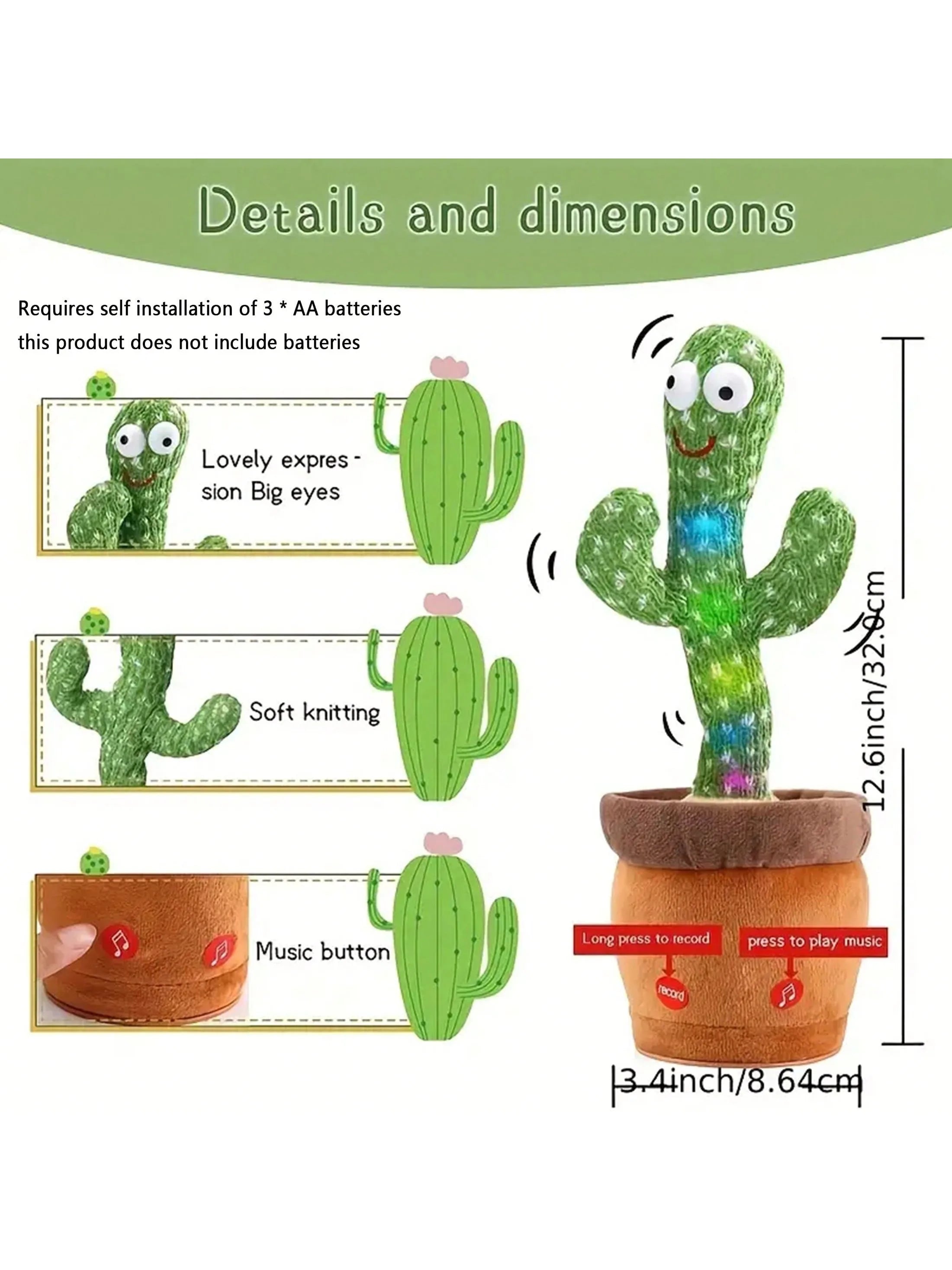 Dancing Talking Cactus Toys For Baby Boys And Girls