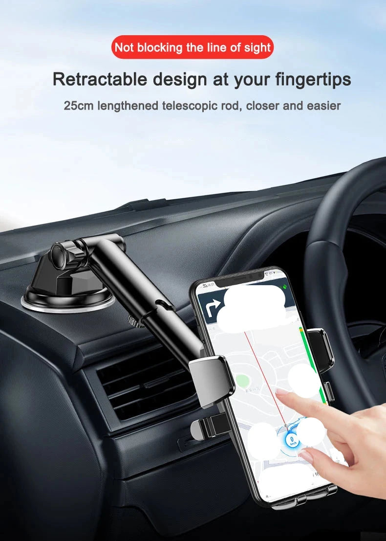 Universal Sucker Car Phone Holder with 360° rotation for smartphones from 4.0 to 7 inches