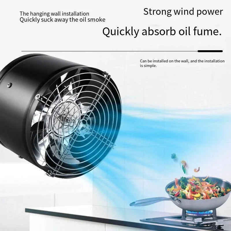 4''/6''/8'' Pipe Exhaust Fan, Metal Air Ventilator for Bathroom, Toilet, and Wall Duct Installation, Mini Extractor Ventilation Fan