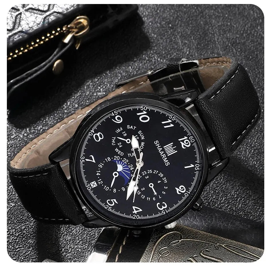 Fashion Mens Watches Wallet Glasses For Men