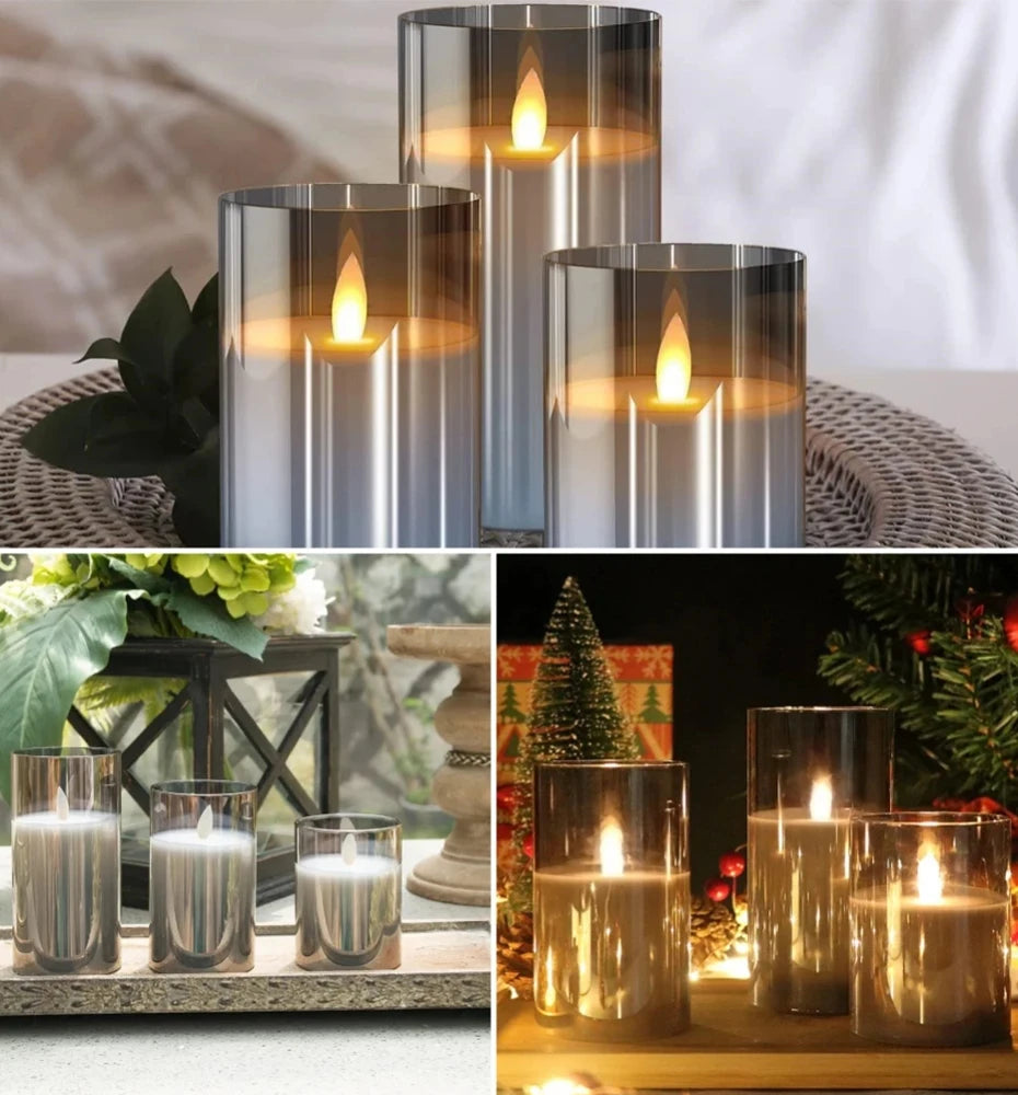 3pcs LED Flameless Candles with Remote for Home & Party Decor