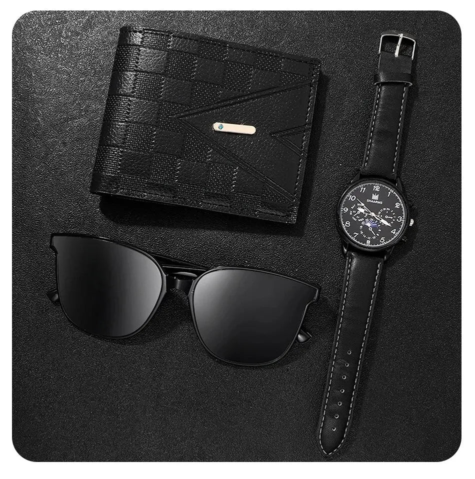 Fashion Mens Watches Wallet Glasses For Men