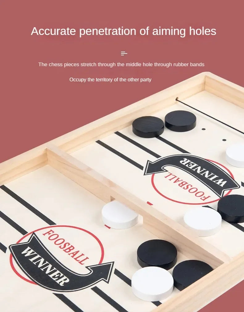 Foosball Winner Game Table with Hockey, Catapult Chess, and Fast Sling Puck Board