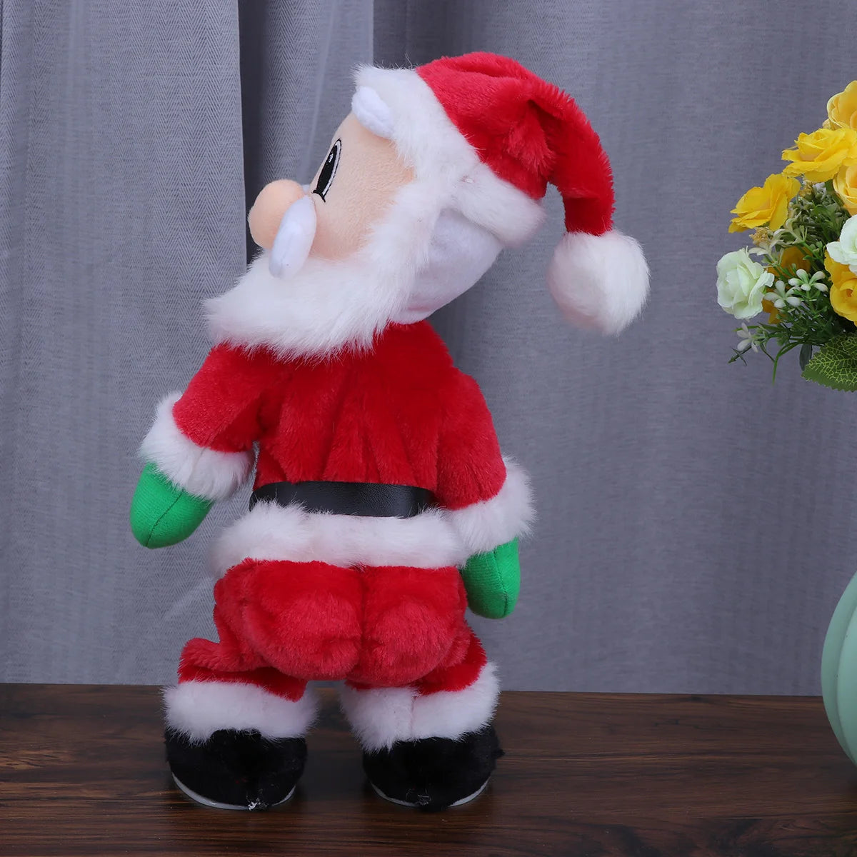 Fun and festive Singing Santa Claus toy with electric twisting hip motion, perfect for Christmas gifts and holiday decorations.