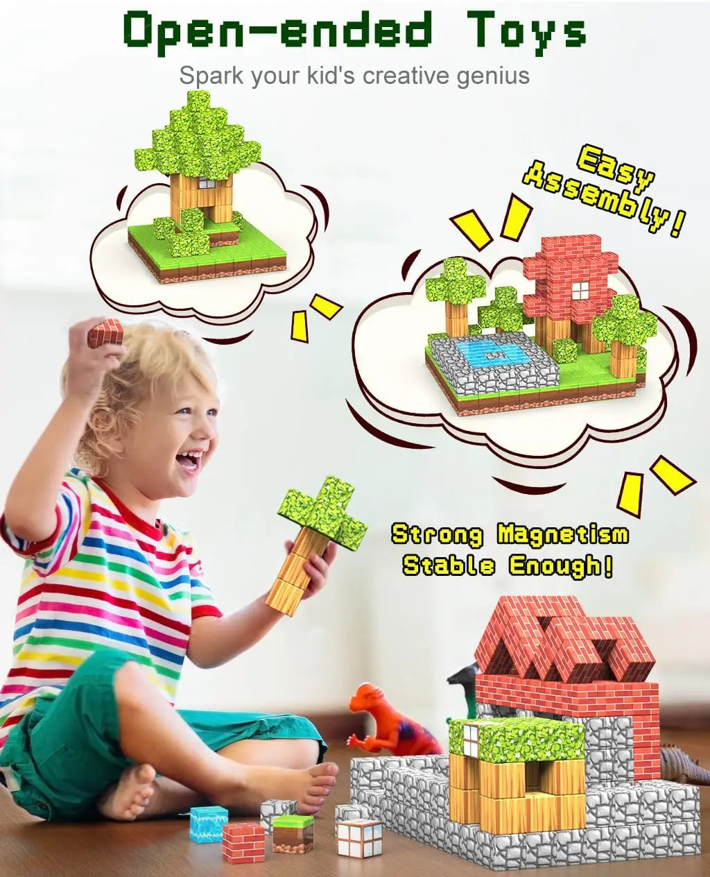 100PCS Magnetic Blocks Toy Set for STEM and Montessori Learning