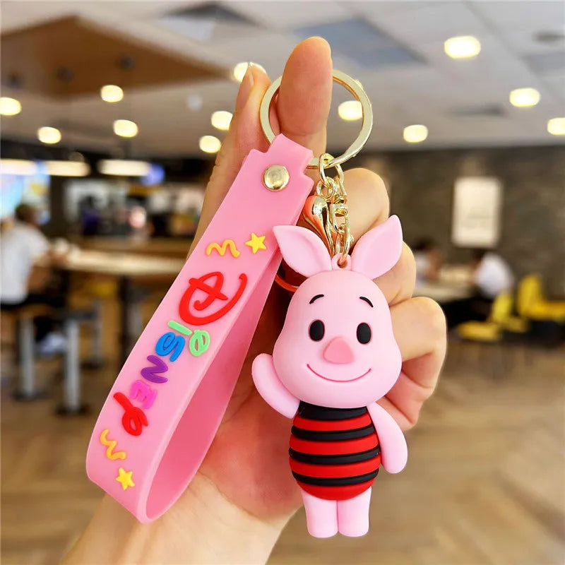 Cute Disney cartoon keychain featuring Mickey, Minnie, Lilo & Stitch for kids