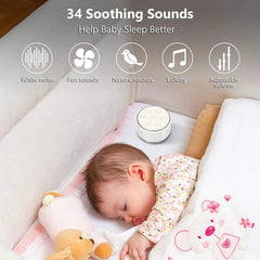 White noise machine with 7-color night light and 34 soothing sounds for baby sleep and relaxation