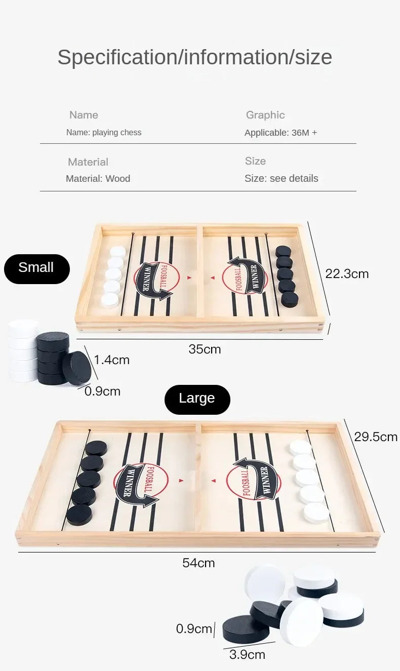 Foosball Winner Game Table with Hockey, Catapult Chess, and Fast Sling Puck Board