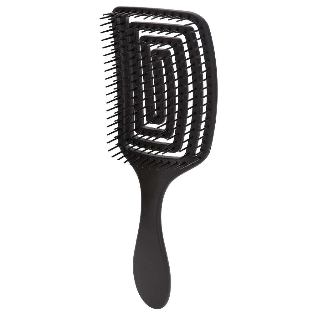 Detangling hair brush and comb set for curly hair, wet & dry massage comb with bristle & nylon for women, salon styling tool