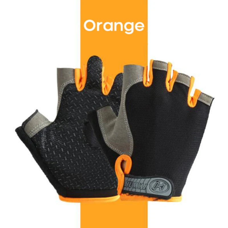 Breathable anti-slip half finger cycling and gym gloves for men and women, ideal for fitness and sports training