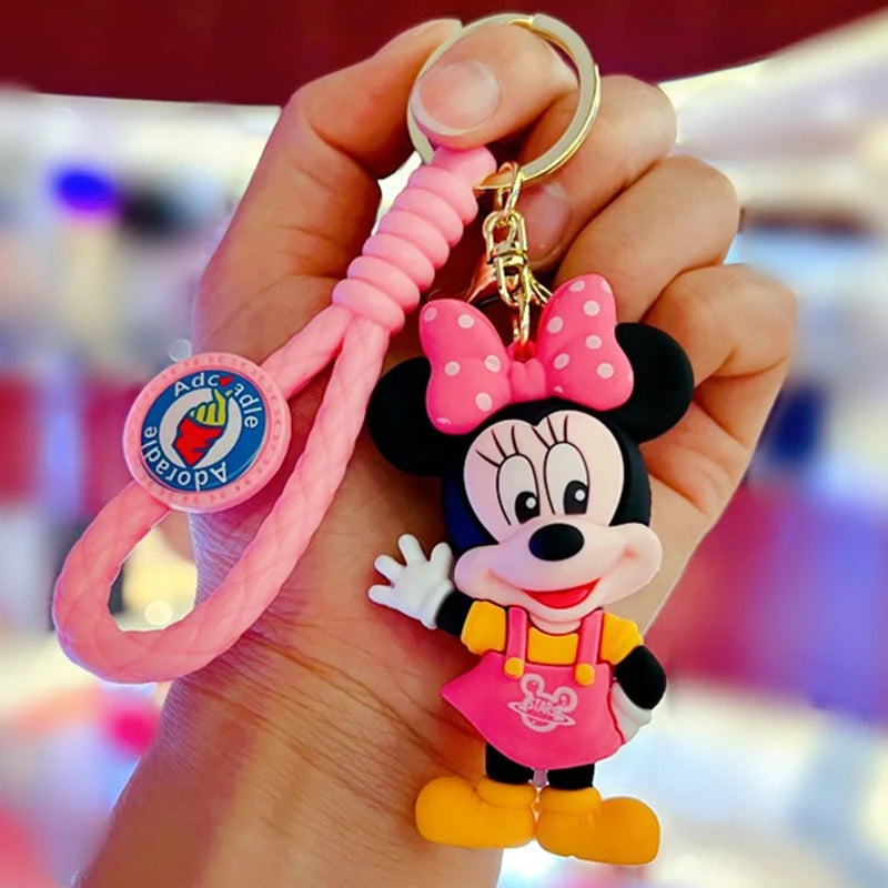 Cute Disney cartoon keychain featuring Mickey, Minnie, Lilo & Stitch for kids