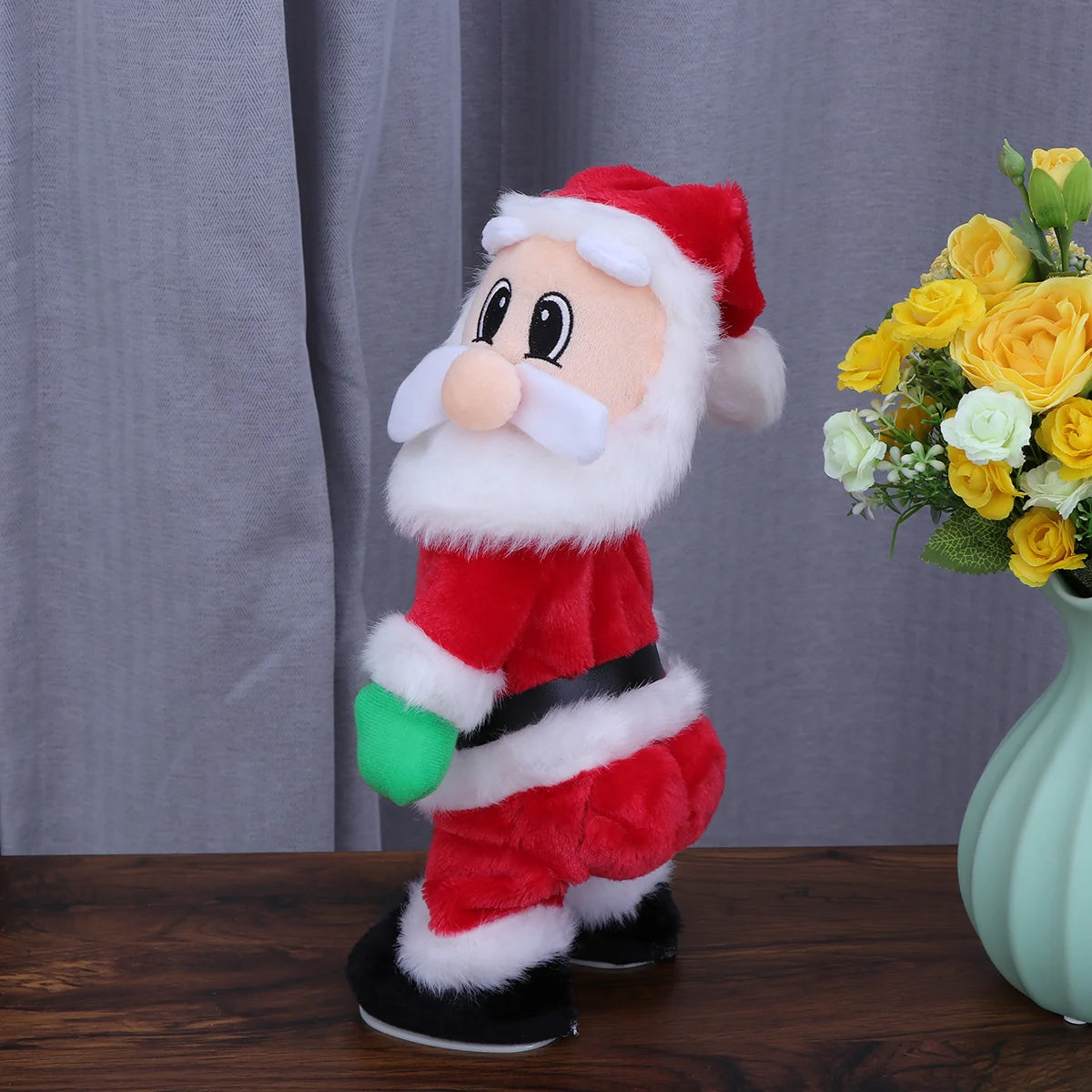 Fun and festive Singing Santa Claus toy with electric twisting hip motion, perfect for Christmas gifts and holiday decorations