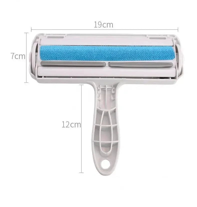 Chom Roller self-cleaning pet hair remover brush, ideal for removing dog and cat hair from furniture, clothing, and more with one-hand use