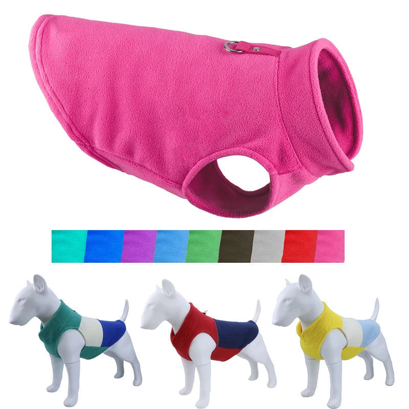 Winter fleece dog coat for French Bulldogs, Pugs, Chihuahuas, Yorkies, and small pets