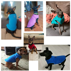 Winter fleece dog coat for French Bulldogs, Pugs, Chihuahuas, Yorkies, and small pets