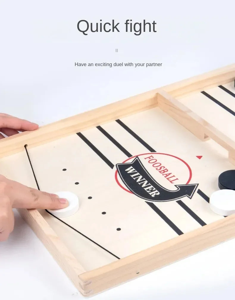 Foosball Winner Game Table with Hockey, Catapult Chess, and Fast Sling Puck Board