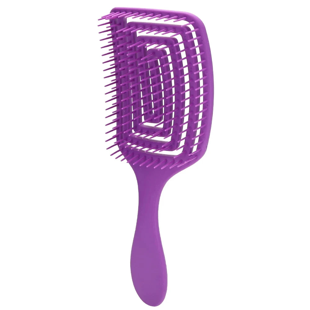 Detangling hair brush and comb set for curly hair, wet & dry massage comb with bristle & nylon for women, salon styling tool