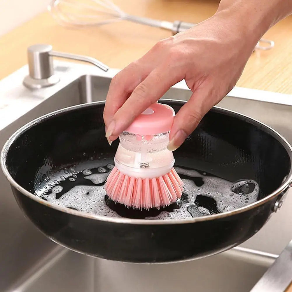 Astronaut-Inspired Kitchen Dish Brush with Automatic Soap Dispenser for Cleaning Pots, Utensils, and Dishes