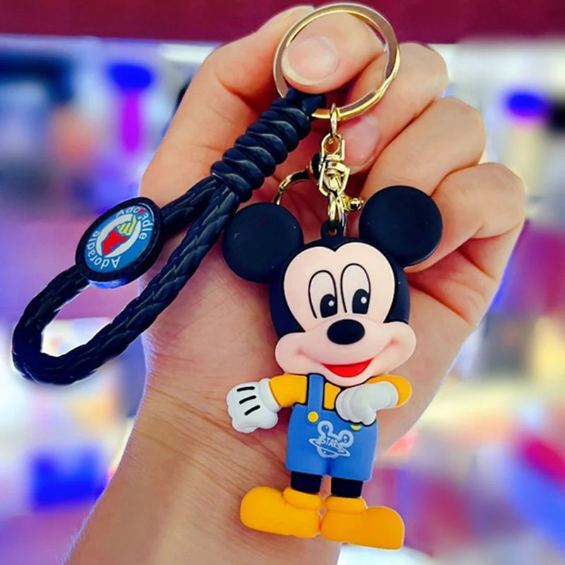 Cute Disney cartoon keychain featuring Mickey, Minnie, Lilo & Stitch for kids