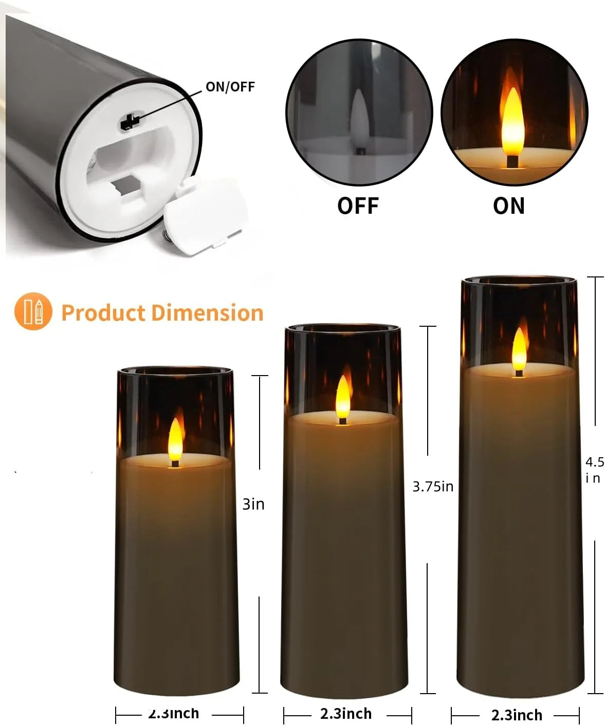 3pcs LED Flameless Candles with Remote for Home & Party Decor