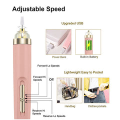 5-in-1 Electric Nail Polish Drill Machine for Gel Remover | Portable Mini Manicure Art Tool with Light