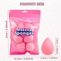 Set of 6PCS water drop beauty sponges, ideal for applying concealer, powder, and foundation for a flawless makeup finish