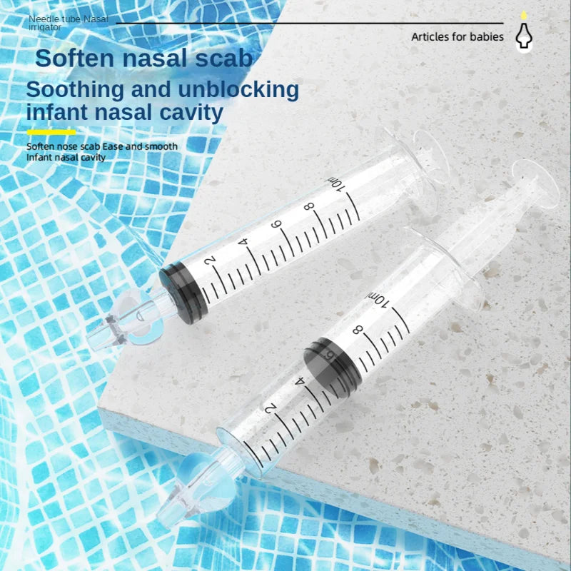 Reusable baby nasal aspirator syringe for gentle and safe nose cleaning