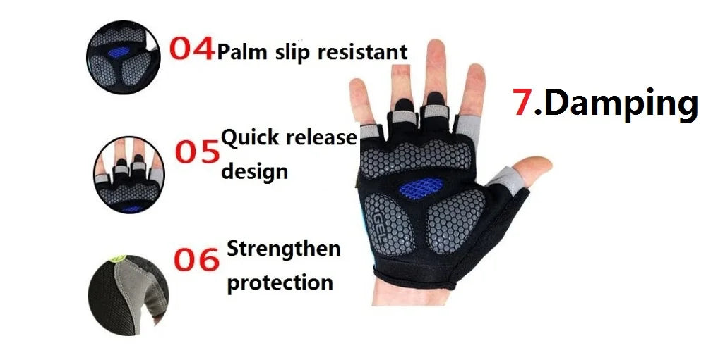 Breathable anti-slip half finger cycling and gym gloves for men and women, ideal for fitness and sports training