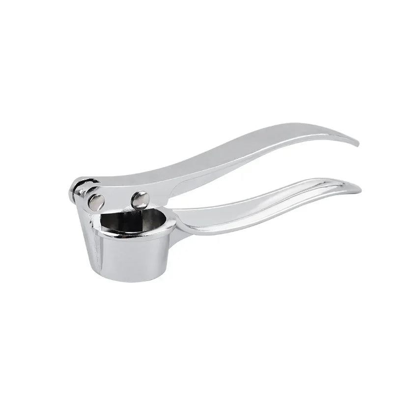 Stainless steel garlic press crusher and mincer for easy garlic grinding and manual squeezer use