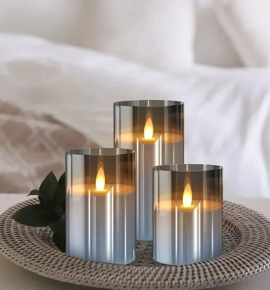 3pcs LED Flameless Candles with Remote for Home & Party Decor