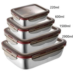 304 Stainless Steel Leakproof Bento Box for Travel, Food Storage, and Microwave Heating – Lunchbox for Household and Pickle Storage