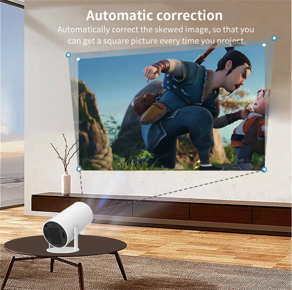 DITONG HY300 Plus HD Projector 4K 1280x720P with Android, Wifi, and LED for Home Theater, Cinema, Mini Games, and Movie Viewing