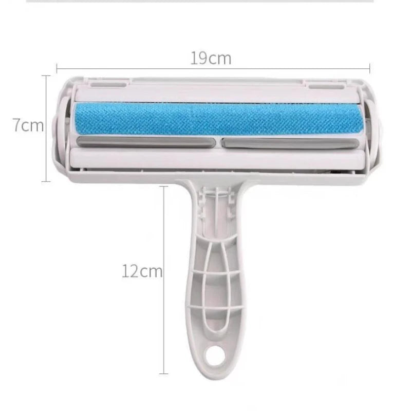 Chom Roller self-cleaning pet hair remover brush, ideal for removing dog and cat hair from furniture, clothing, and more with one-hand use